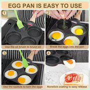 LMETJMA 4-Cups Nonstick Egg and Pancake Pan